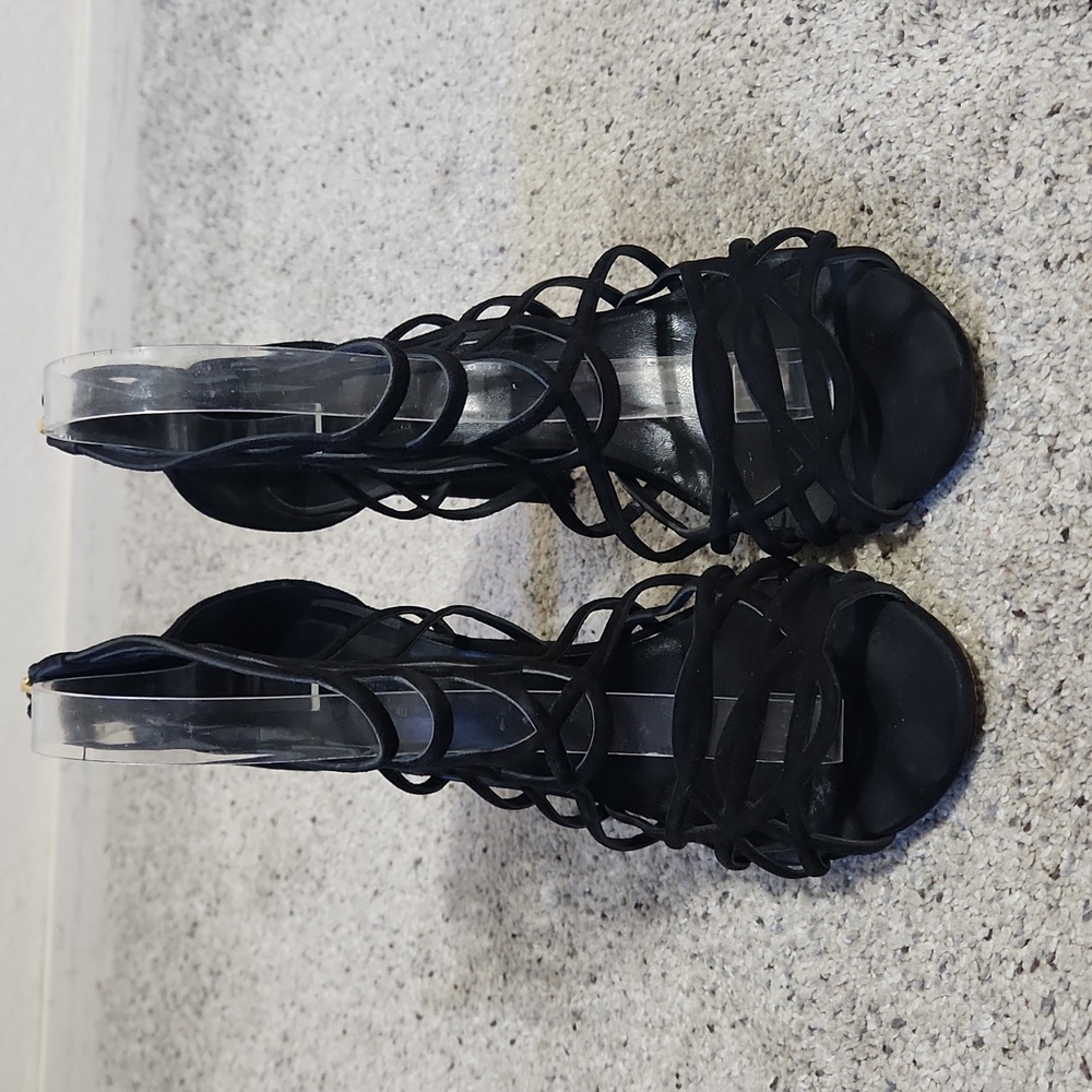 Hermès Moon Sandal Strappy Suede Heel Size 39 1/2 Authentic - Picture 4 of 16